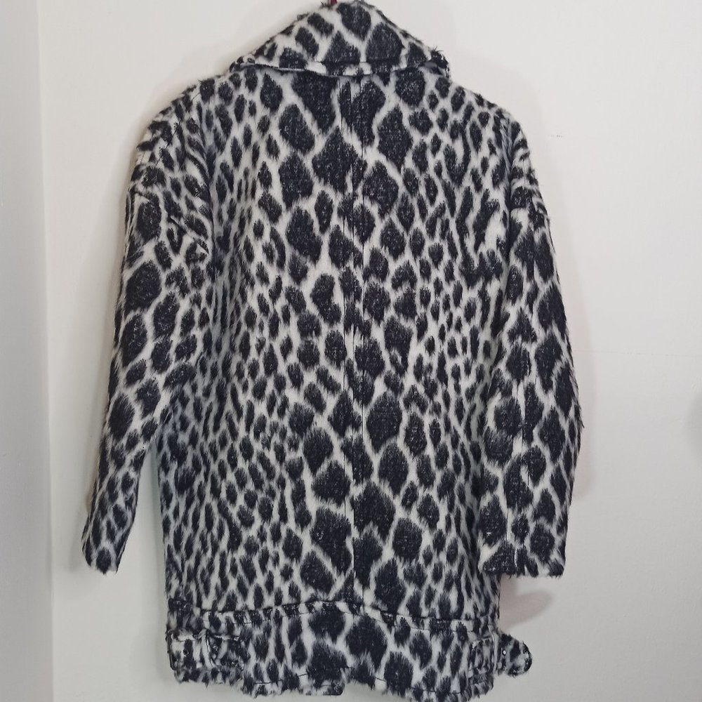 Banana Republic Women Snow Coat Size XS Leopard Cocoon Side Zipper Italian NWT - Picture 7 of 10